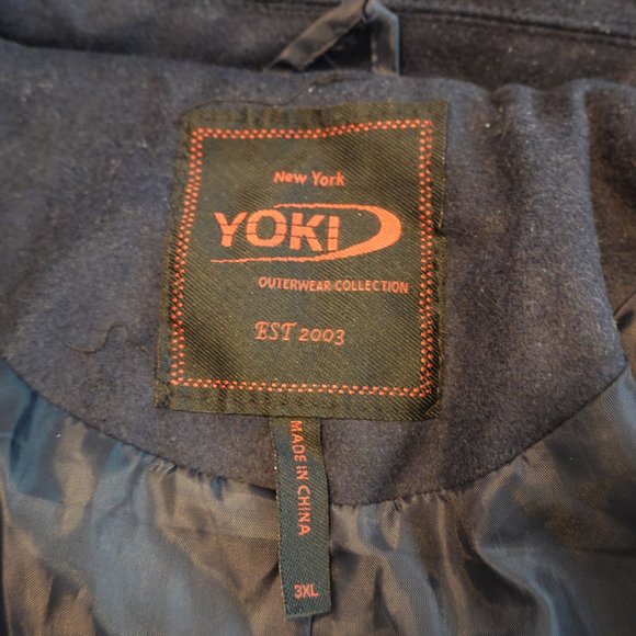 (NWT) Yoki Navy Blue Pea Coat 3XL - Picture 5 of 13